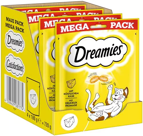 Dreamies Katzensnacks mit Käse – Knusprige Leckerlis mit cremiger Füllung