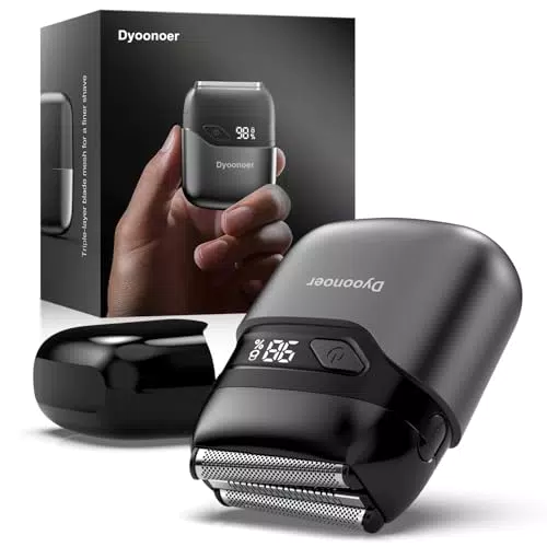 Dyoonoer Herren Elektrorasierer mit LED-Anzeige, IPX7 Nass-Trockenrasierer USB-C