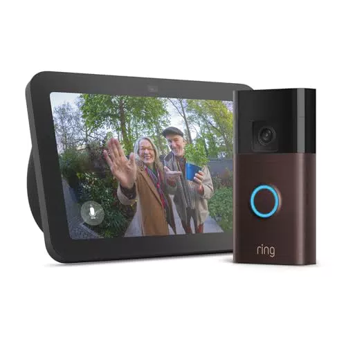 Amazon Echo Show 8 mit Ring Video-Türklingel Akku – Smart Home Set