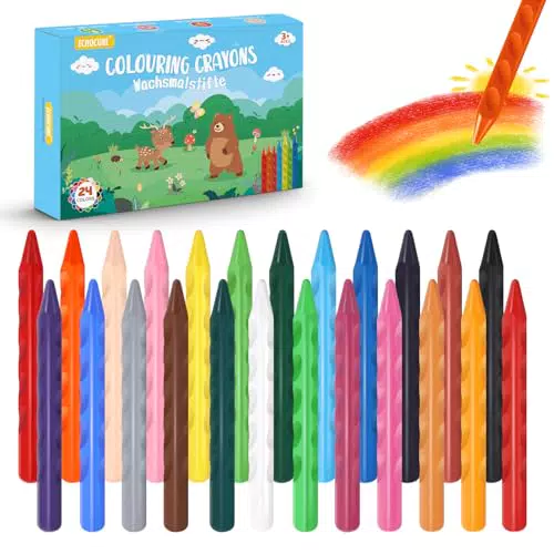 ECHOCUBE Wachsmalstifte für Kinder – waschbar & leicht zu greifen, dreieckig