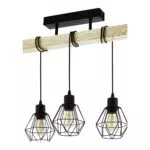 EGLO Townshend 5 Vintage Deckenlampe im Industrial Design aus Stahl und Holz