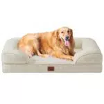 Orthopädisches Hundebett von EHEYCIGA mit Memory Foam für große und mittelgroße Hunde - Waschbar, wasserdicht und rutschfest - Hundecouch mit hohem Rand