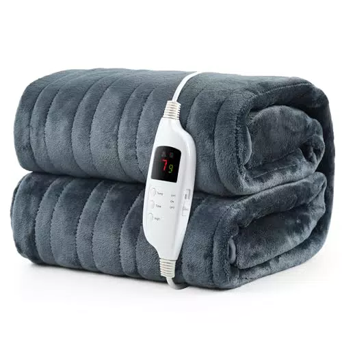 Evajoy elektrische Heizdecke mit Abschaltautomatik, 7 Heizstufen, Timer, waschbar