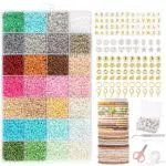 FEHCBIO DIY Perlen Set zur Schmuckherstellung – Geschenkidee für Kinder und Erwachsene