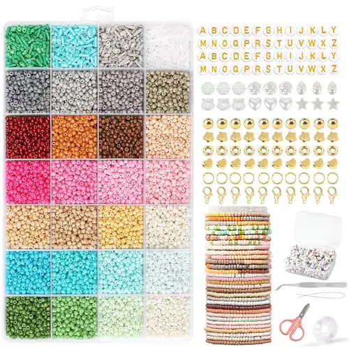 FEHCBIO DIY Perlen Set zur Schmuckherstellung – Geschenkidee für Kinder und Erwachsene