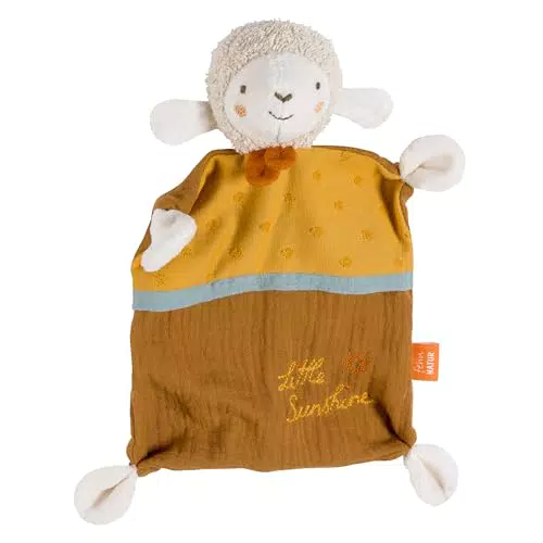 Fehn Schmusetuch Schaf Sunshine – Bio-Baumwolle Kuscheltuch für Babys