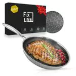 FIXLINE Wabenpfanne Induktion antihaft kratzfest Edelstahlpfanne ofenfest 230°C