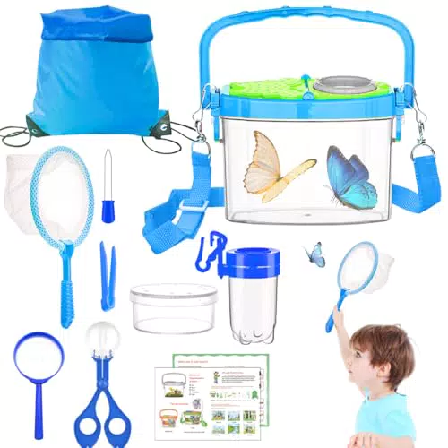 Forscherset für Kinder – Entdecker Spielzeug Set mit Lupen und Beobachtungsbox