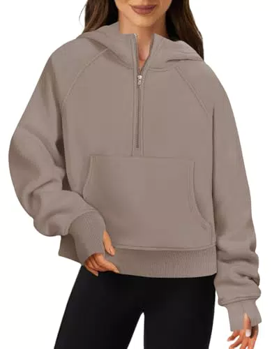 Friptspyg Damen Hoodie aus Samt Fleece mit Kapuze und Tasche – Winter Pullover