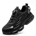 GemChve Arbeitsschuhe Sicherheitsschuhe Herren Damen Stahlkappen Anti-Smashing Leicht Sportlich Atmungsaktiv Selbsthemmend Schnellverschluss Mode Schutzschuhe Black