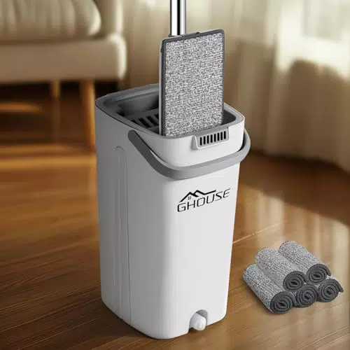 Ghouse Wischmopp Set mit Eimer und verlängerbarem Stiel für alle Böden