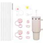 Giantzhong Stanley Cup Zubehör Set – Strohhalme, Silikonstopfen & Bürste