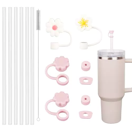 Giantzhong Stanley Cup Zubehör Set – Strohhalme, Silikonstopfen & Bürste