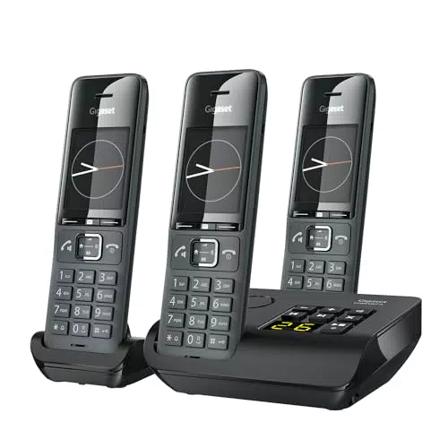 Gigaset COMFORT 520A Duo - 2 Schnurlose DECT-Telefone mit Anrufbeantworter - Elegantes Design - beste Audioqualität mit Freisprechfunktion - Anrufschutz - Adressbuch 200 Kontakten