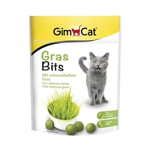 GimCat Gras Bits – Getreidefreier Katzensnack mit echtem Gras und Vitaminen
