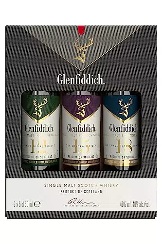 Glenfiddich Single Malt Scotch Whisky Set – 12, 15 & 18 Jahre mit Geschenkbox