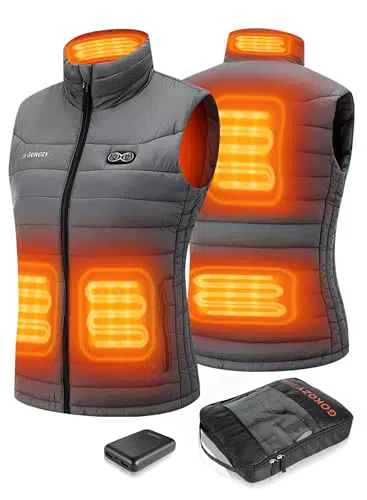 Gokozy Beheizbare Damenweste mit Powerbank – Elektrische Heizweste für Outdoor-Aktivitäten