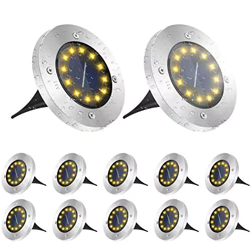 GREPRO Solarleuchten für Garten Außen, IP65 wasserdicht, LED Bodenleuchten