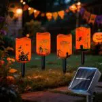 Halloween Deko LED Kerzen Kürbis Solarleuchten Outdoor Garten wasserfest IP65