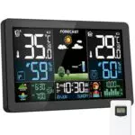 HAOYAO Wetterstation Funk mit Außensensor, Farbdisplay, Wettervorhersage, Wecker