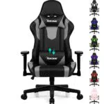 Homimaster Gaming Stuhl ergonomisch mit verstellbarer Lendenstütze und Wippfunktion