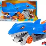 Hot Wheels GVG36 Hungriger Hai Transporter Spielset für Kinder Autorennbahn