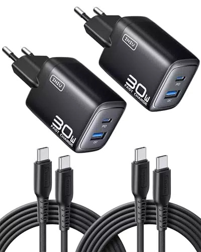 INIU 30W USB-C Ladegerät, 2-Port PD 3.0 Schnellladegerät für iPhone und Samsung