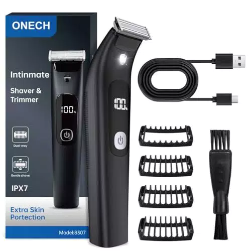 Elektrischer Intimrasierer für Männer – Bartschneider kabellos, wasserdicht, USB