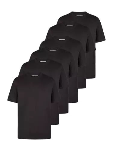 Jack & Jones Herren Basic T-Shirt Regular Fit Crew Neck Kurzarm Tee