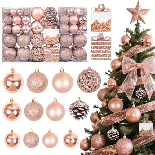 JHWELRG Weihnachtsdeko Set – Christbaumkugeln und Zubehör für Adventsdeko