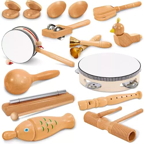Jojoin Musikinstrumente für Kinder – Holz Percussion Set Spielzeug für Kleinkinder