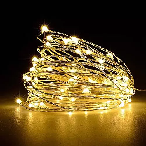 Jsdoin Lichterkette mit Batterie, 5m 50 LEDs für Innen, Weihnachten & Dekoration