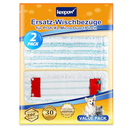 KEEPOW Ersatz-Wischbezug für Leifheit Profi XL Micro Duo und Cotton Plus