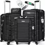 KESSER 3tlg. Hartschalenkofferset Hartschalenkoffer Reisekoffer Set Reisekofferset Trolley Koffer Inkl. Kofferwaage + Gepäckanhänger Rollkoffer Schloss 4 Rollen ABS-Hartschale Teleskopgriff M-L-XL