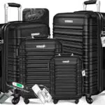 KESSER 4tlg. Hartschalenkofferset Hartschalenkoffer Reisekoffer Set Reisekofferset Trolley Koffer Inkl. Kofferwaage + Gepäckanhänger Rollkoffer Schloss 4 Rollen ABS-Hartschale Teleskopgriff S-M-L-XL