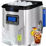 KESSER Eiswürfelbereiter Edelstahl mit LCD-Display und Timer, 3 Würfelgrößen
