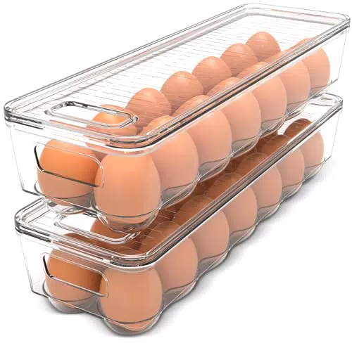 KICHLY Eierbehälter für Kühlschrank mit Deckel und Griff – praktische Eierbox