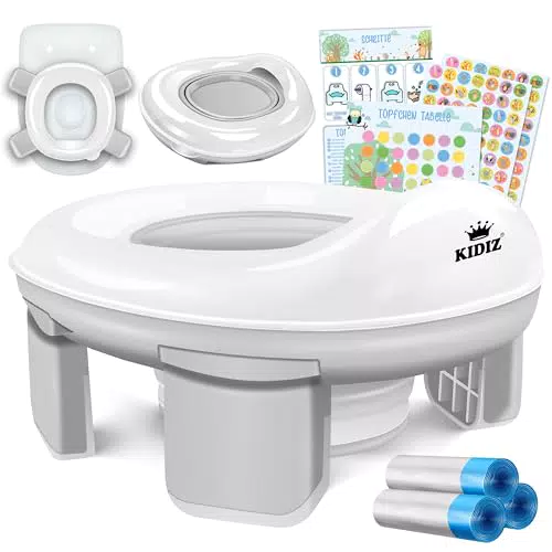 KIDIZ® Toilettensitz Kinder Töpfchentrainer - Komfortables Lerntöpfchen mit Müllbeutel