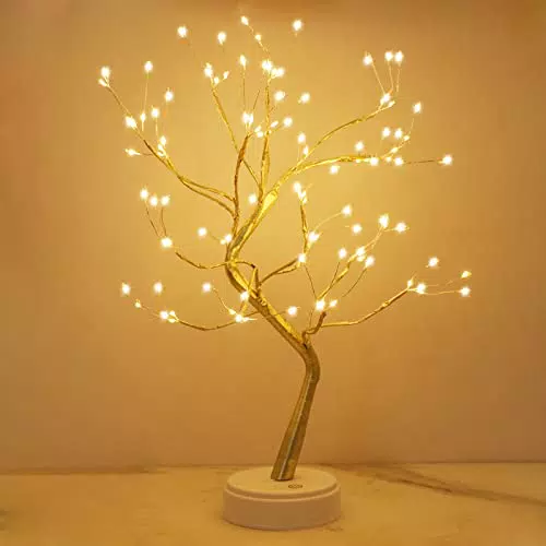 Kinamy LED Baum Lampe – Dekobaum mit verstellbaren Ästen & USB/Batteriebetrieb