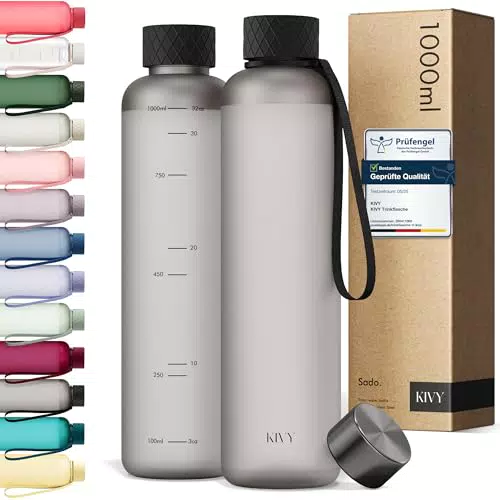 KIVY Trinkflasche Tritan - Sporttrinkflasche BPA-frei für Fitness und Gym