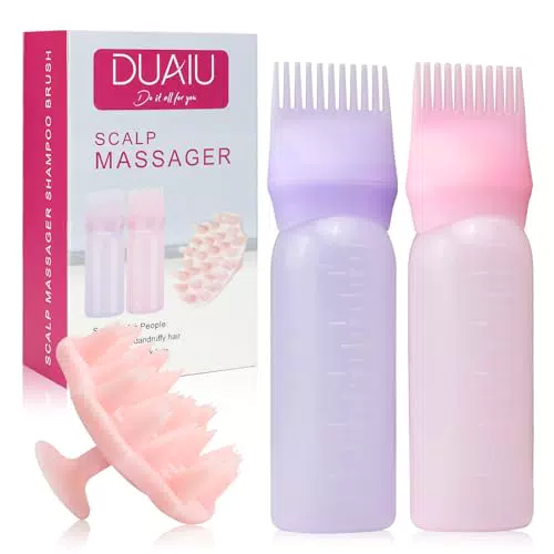 DUAIU Kopfhaut Massagebürste & Haaröl Applikator für Haarpflege und Massage