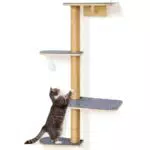 Wandmontierter Kratzbaum aus Holz – Kletterwand für Katzen zum Kratzen und Spielen