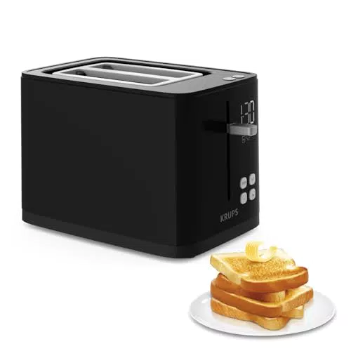 Krups KH641810 Smart'n Light Toaster mit Digitaldisplay und 7 Bräunungsstufen