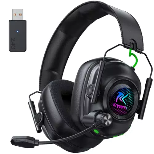 Krysenix KGH2 Wireless Gaming Headset mit Mikrofon und Noise Cancelling für PS5, PC