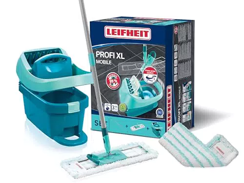 Leifheit Set Wischtuchpresse Profi XL mit Bodenwischer und Rollen
