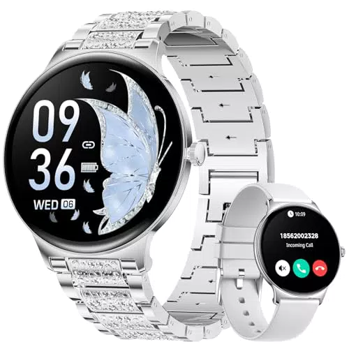 LIGE Smartwatch Damen mit AMOLED Touchscreen, Bluetooth Anruf, IP68, Fitnessuhr