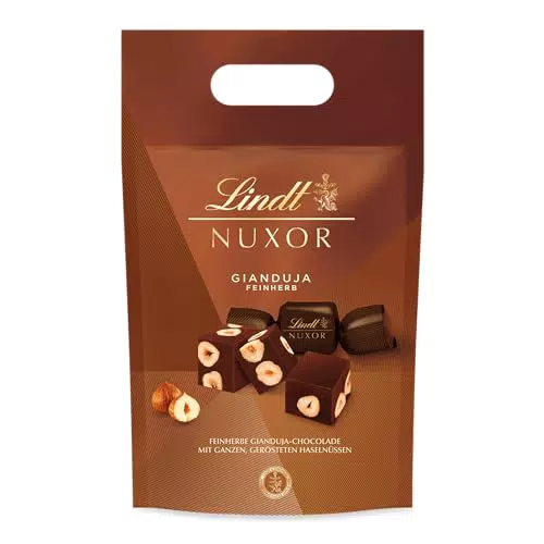 Lindt Nuxor Feinherb Gianduja Würfel mit Haselnüssen – Schokoladengeschenk
