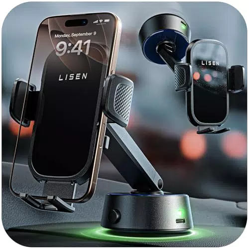 LISEN Auto Handyhalterung elektrischer Saugnapf für iPhone, Samsung & mehr