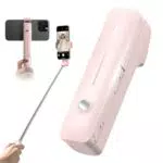LOMUG Ausziehbarer Mini Selfie Stick mit Bluetooth Fernbedienung und 360° Stativ