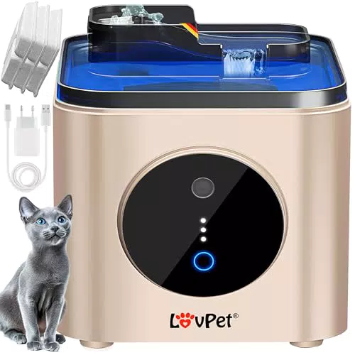 LOVPET Katzenbrunnen mit Bewegungssensor und Doppel-Filtersystem für Katzen